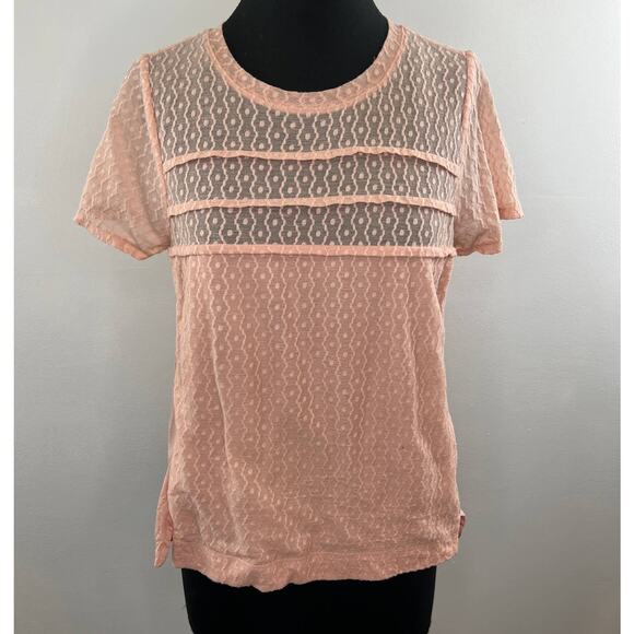 MARC by Marc Jacobs Ginger Rose Short Sleeve Round Neck Top Size M Medium - Picture 2 of 7